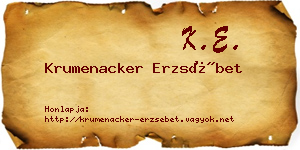 Krumenacker Erzsébet névjegykártya